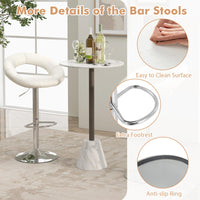 Swivel Bar Stool Set of 2 Height Adjustable with Hollow Back