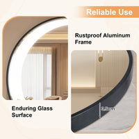 61 cm Round LED Bathroom Mirror with Anti-Fog Function and 3 Light Colors