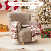 Kids Sofa, Comfy Toddler Armchair with Solid Rubber Wood Legs