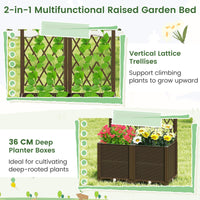 Elevated Planter Box with Trellis for Patio Balcony Vertical Garden