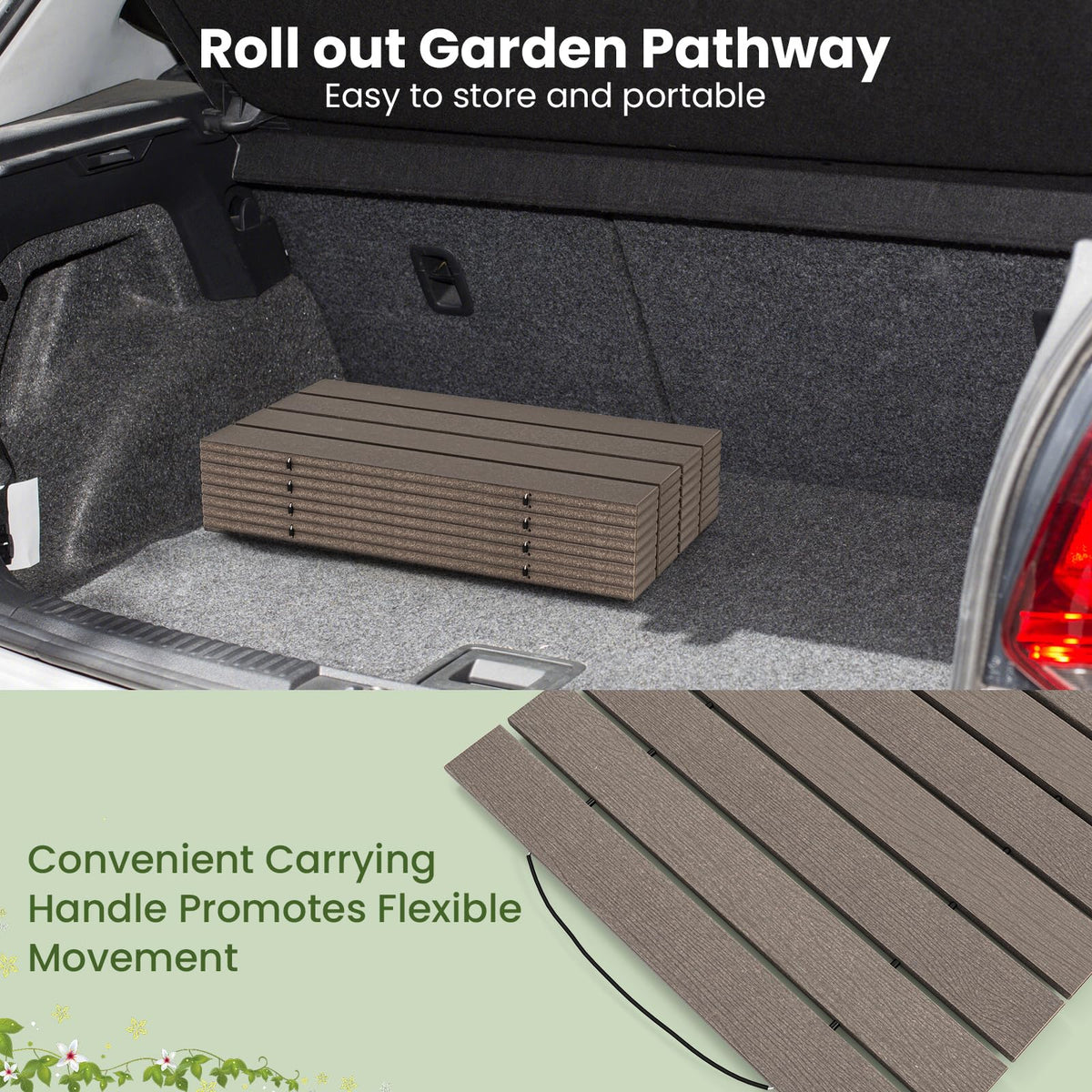 245cm Outdoor Roll Out Walkway with Metal Wire Connection