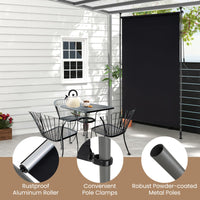 150/200 cm Vertical Retractable Patio Awning with Crank Handle