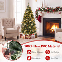 152/183 cm Pre-Lit Artificial Christmas Tree w/ 190/270 LED Lights