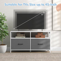 Giantex Chest of Drawers w/ 2 Drawers & 2 Open Shelves TV Cabinet Stand for TV up to 45"