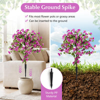 Giantex 2 Pack Bougainvillea Artificial Trees with PE Trunks & Ground Spike