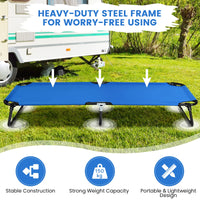 Portable Folding Camping Cot, 75" Outdoor Fabric Sleeping Cot