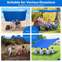 2-Size Beach Sunshade Canopy with Sandbags & Carry Bag for Beach, Trip