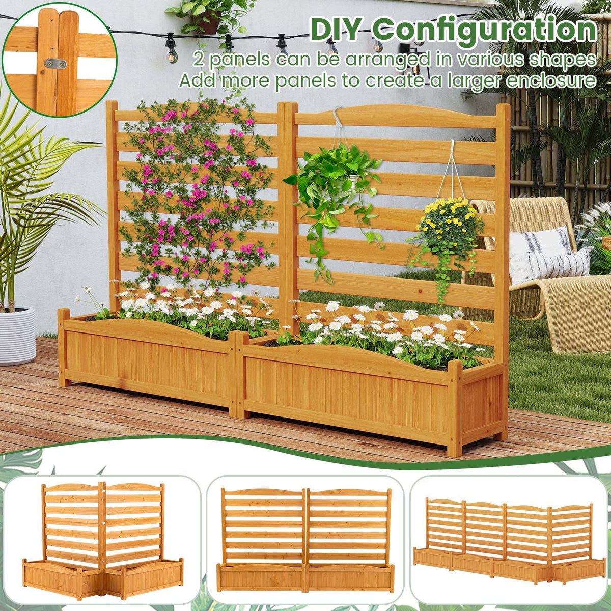 Air Conditioner Fence with Planter Box and No-Dig Kit