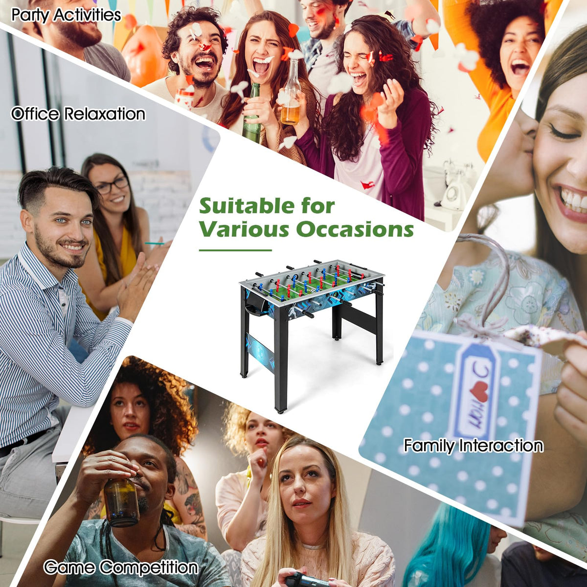 Giantex Foosball Table, 37.5" Foosball Table Adult Size