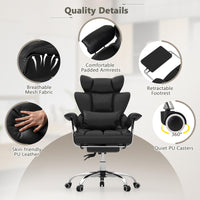 Executive Desk Chair w/Retractable Footrest