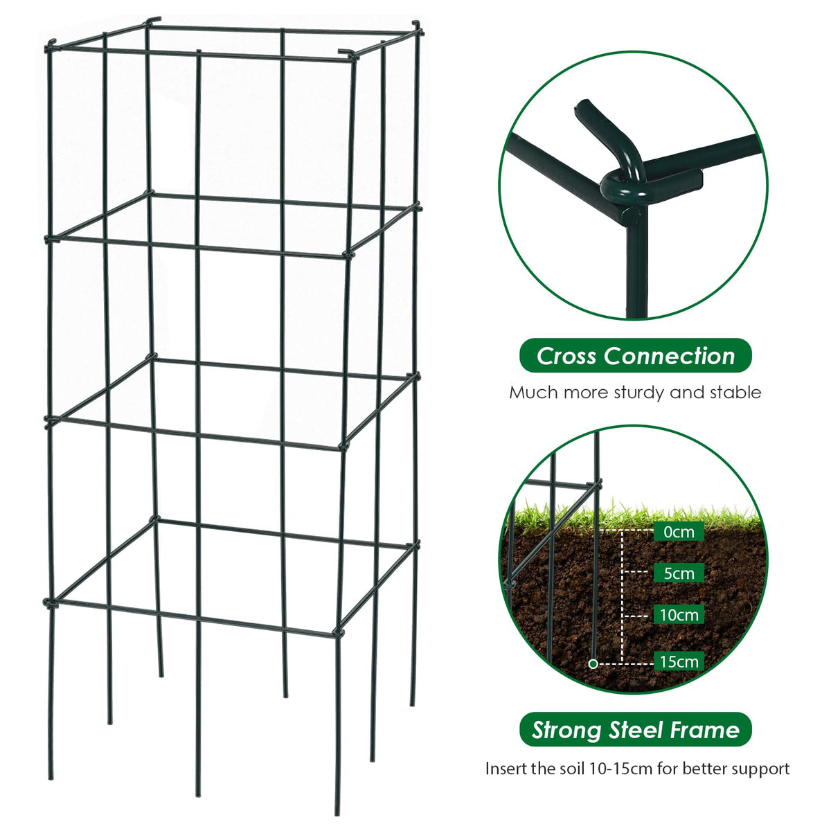 4 Pack Tomato Cage, Trellises for Climbing Plants, Peppers, Vines