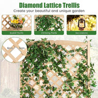 180cm Raised Garden Bed with Diamond Trellis & Drainage Holes for Climbing Plants