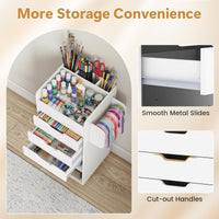 Craft Storage Cart with Mobile Drawers Shelves for Living Room