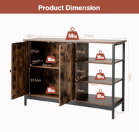 iantex Industrial Kitchen Buffet Cabinet, Multipurpose Console Table w/2-Door Cabinet, Adjustable Inside Shelf