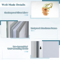 80 x 60 CM Rectangular LED Bathroom Mirror Wall-Mounted Mirror with 3-Color Dimmable Lights
