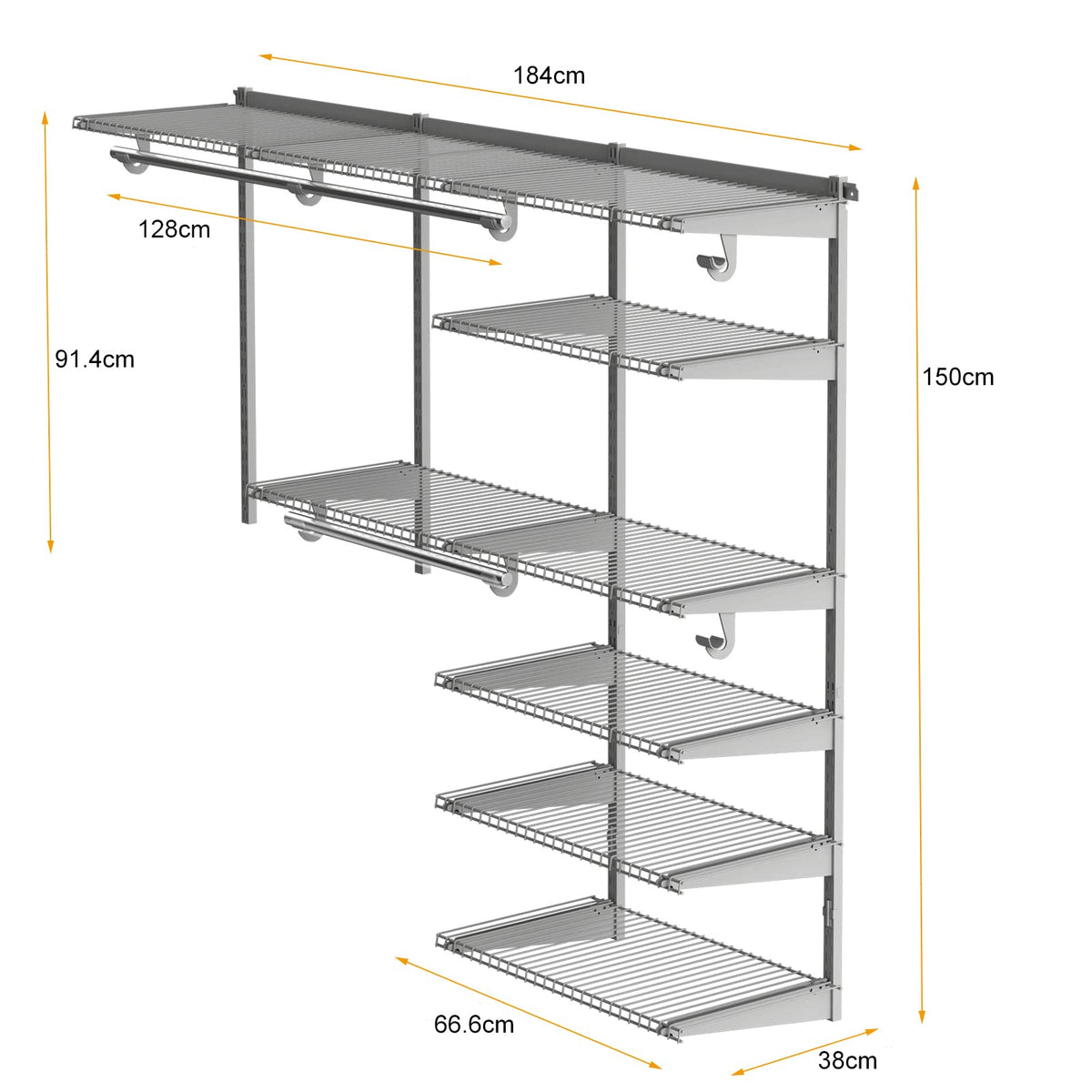 Giantex 4-to-6-Foot Custom Closet Organizer System Kit, Smart Closet Organizer System