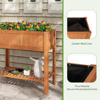 Giantex Raised Garden Bed Outdoor, Elevated Fir Wood Garden Box with Legs