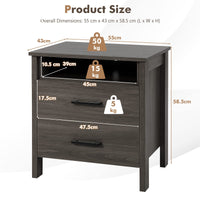 Giantex Modern Wood Grain Nightstand