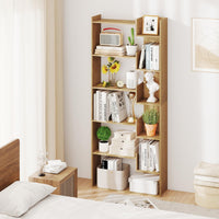 Giantex 6-Tier Bookshelf, Wooden Bookcase with 2 Anti-Tipping Kits