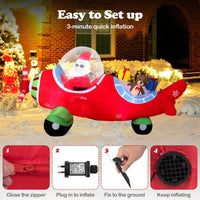 2.2m Christmas Inflatables Airplane with Gift Boxes and Built-in LED Lights