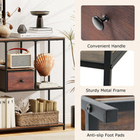 100cm Console Table with Storage Behind Sofa Couch Table with Drawer and 4-Tier Display Shelf