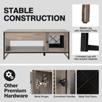 106cm Lift Top Coffee Table, Industrial Center Table with Mute Pneumatic Lifting, Grey
