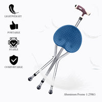 Portable Multifunctional Aluminum Crutch W/LED Light & Ergonomic Handle