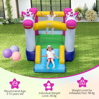 Inflatable Bounce House, 2-in-1 Kids Bouncer with Slide & Jumping Area