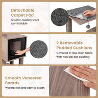 Modern Cat Tree with Sisal Scratching Posts and Removable Cushions