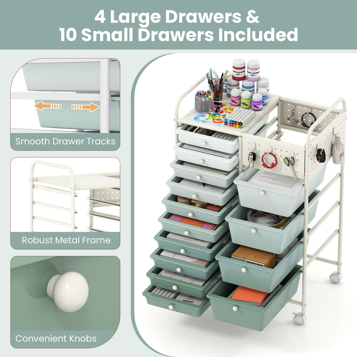 Giantex 14-Drawer Rolling Cart on Wheels
