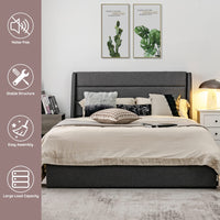 Giantex Queen Size Platform Bed w/3 Drawers