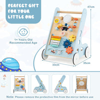 8-in-1 Wooden Baby Walker, Push and Pull Learning Activity Center