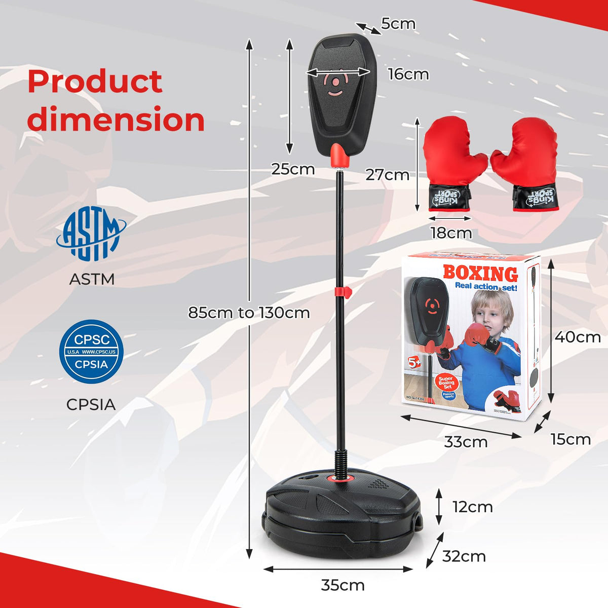 Punching Bag Boxing set with Punching Speed Ball for 5+ Years Old Boys & Girls