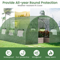 4x3x2m Outdoor Walk-in Tunnel Greenhouse 6 Roll-up Windows