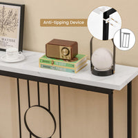 Giantex 120cm Entryway Table Faux Marble Top Console Table