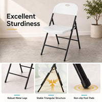 Giantex Foldable Plastic Chairs Set, Portable Seats