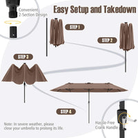 4.7 m Extra-Large Patio Umbrella w/LED Solar Lights