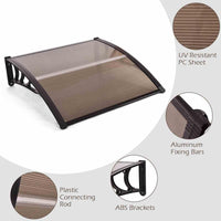 Weather-resistant Canopy for Front Door Awning Transparent Door Roof Protection