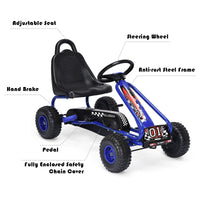 Pedal Go Kart for Kids with Adjustable Seat and Handbrake