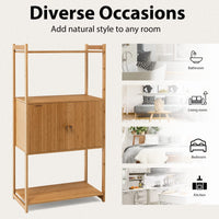 Bamboo Storage Cabinet with 3 Shelves for Bathroom