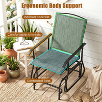 Outdoor Glider Chair with Metal Frame and Breathable Fabric