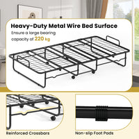 Twin Size Folding Bed, Rollaway Guest Bed with Memory Foam Mattress