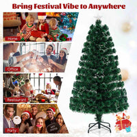 Pre-Lit Artificial 1.5M 1.8M Optical Fiber Christmas Tree with Star String Lights