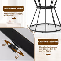 Giantex 118 cm Round Dining Table for 4, Farmhouse Kitchen Table
