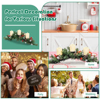 Artificial Christmas Tabletop Centerpiece with 3 Candle Holders
