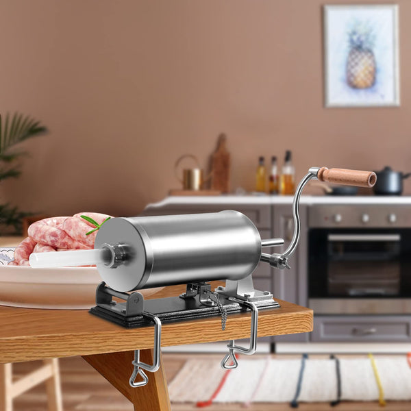 3.6L Horizontal Sausage Stuffer Maker Stainless Steel Meat Filler Kit