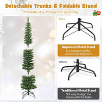 Artificial Christmas Tree with Branch Tips and Warm LED Lights