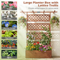 185cm Planter Box with Trellis and Flat Roof for Climbing Plants