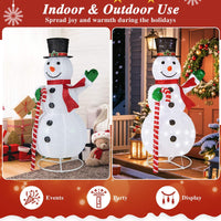 150 cm Lighted Pop-up Snowman, Large White Pre-lit Christmas Decoration w/ 180 LED Lights