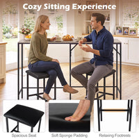 Giantex 3-Piece Bar Table & Chair Set, Convertible L-Shaped Table